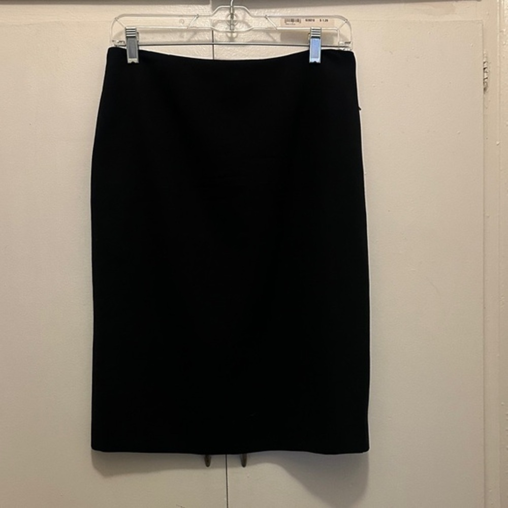 Elegant Black Pencil Skirt 100% worsted wool